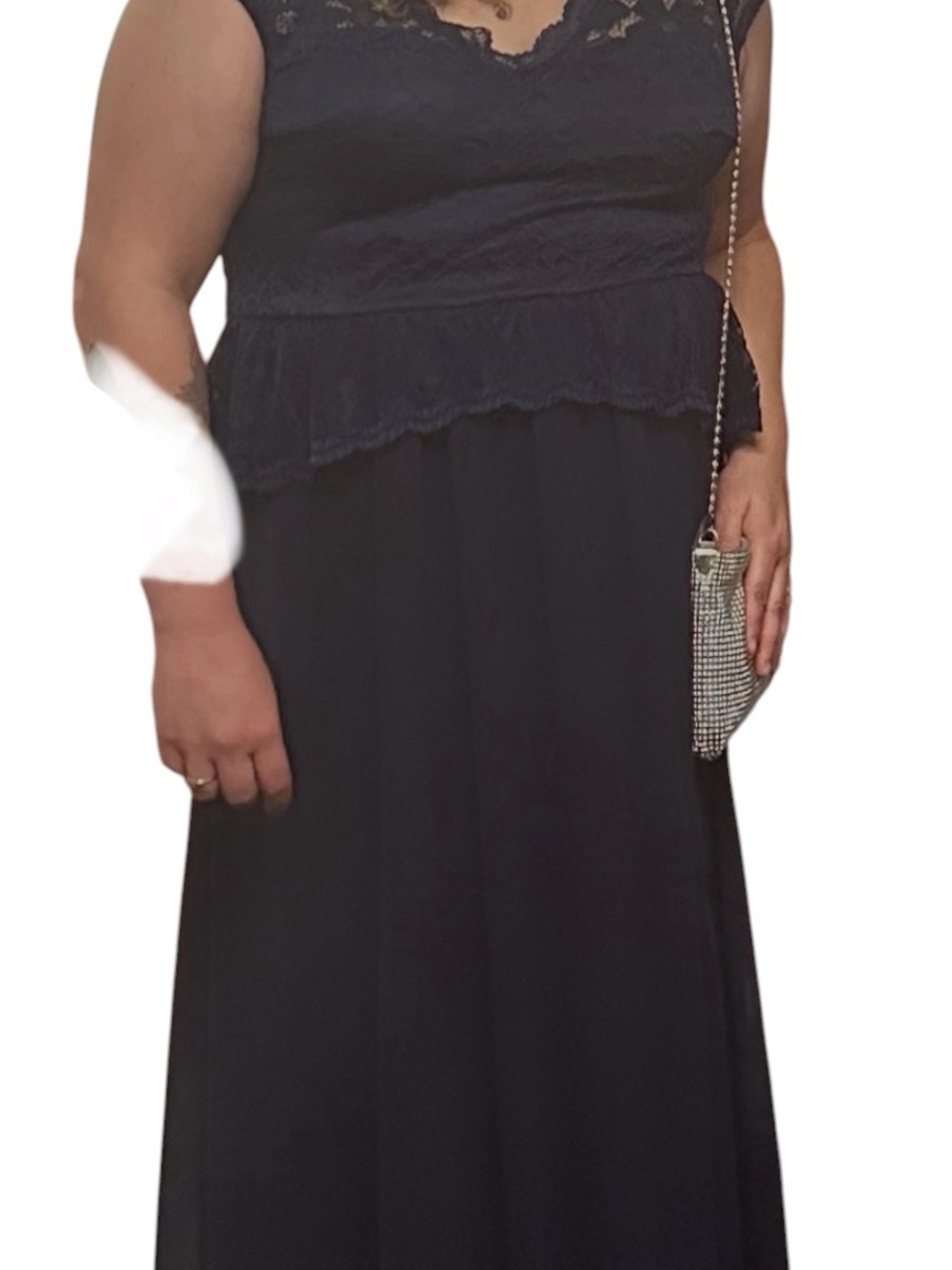 Ever Pretty Classic Navy Blue Lace  Gown